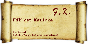 Fürst Katinka névjegykártya